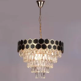 Gold & Black Crystal Chandelier