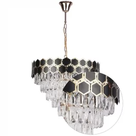 Gold & Black Crystal Chandelier