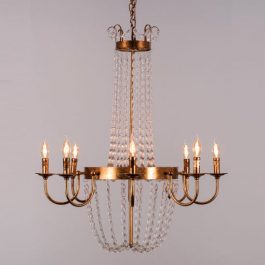 (GOLD FOIL GILDED) CRYSTAL CHANDELIER