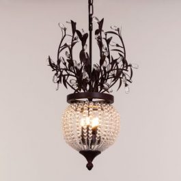 CRYSTAL PENDANT CHANDELIER (ANTIQUE RUST FINISH)