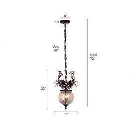 CRYSTAL PENDANT CHANDELIER (ANTIQUE RUST FINISH)