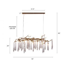 SOLID COPPER CRYSTAL CHANDELIER