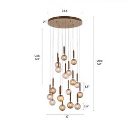 WHITE LIES GRAND (DOUBLE HEIGHT, ROUND CEILING PLATE) CHANDELIER