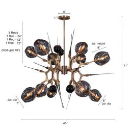 COGNAC GLASS CHANDELIER