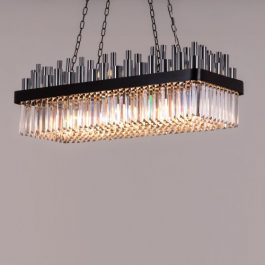 (STEEL) CRYSTAL CHANDELIER