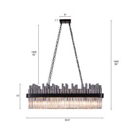 (STEEL) CRYSTAL CHANDELIER