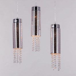 THREE GLASS CRYSTAL PENDANT LIGHT