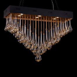 AMBER TINTED GLASS CHANDELIER