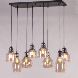 8 MOUTH BLOWN GLASS CHANDELIER