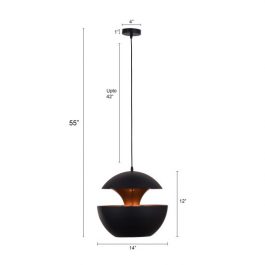 SUN BOWL BLACKED PENDANT LIGHT