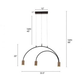 TWO CURVED PENDANT LIGHT