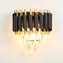 BLACK & GOLDEN CRYSTAL WALL LAMP