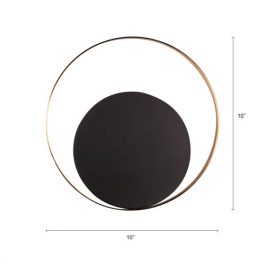 BLACK & GOLD DISK WALL LIGHT