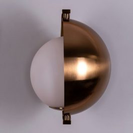 METAL BODY GLASS GLOBE WALL LIGHT