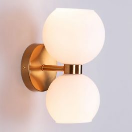 DOUBLE GLOBE MILKY WALL LAMP