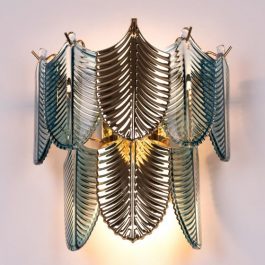 GLASS LEAVES METAL WALL LAMP