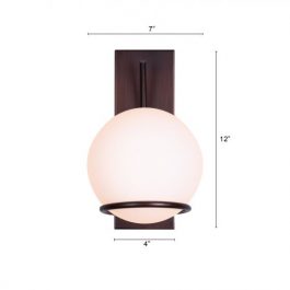 MILKY GLOBE WITH MATTE COFFE FRAME WALL LIGHT