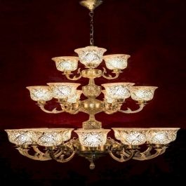 Crystal LED Antique Brass Chandelier