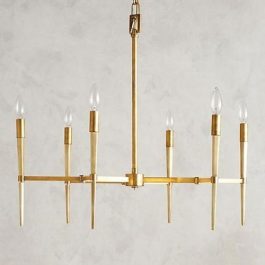 Straight Lines Brass Chandelier