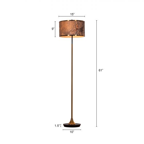 GOLD FINISH FLOOR LAMP(STONE )