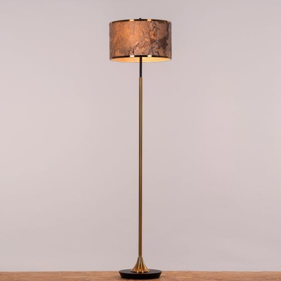 GOLD FINISH FLOOR LAMP(STONE )