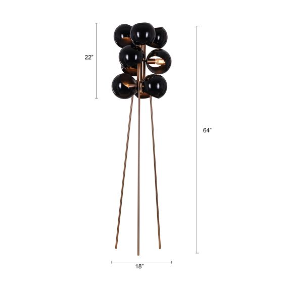 (BLACK SHADE) FLOOR LAMP